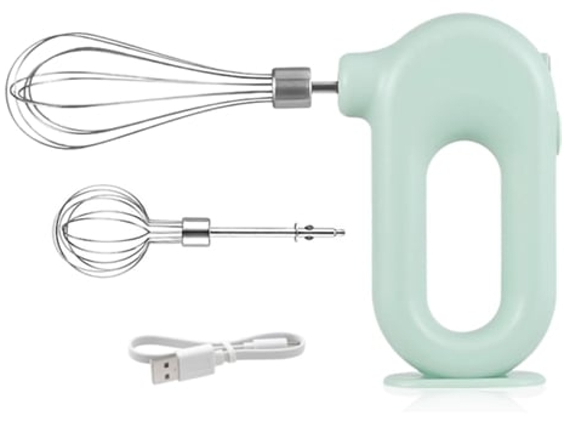 Batidora de mano eléctrica inalámbrica, batidora de huevos recargable por USB Henten Home (verde)