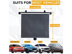 Kit 2 Cortinas Retráctiles Ventana Coche Anti Uv Ventosa Regulable Protege Niños Calor Privacidad