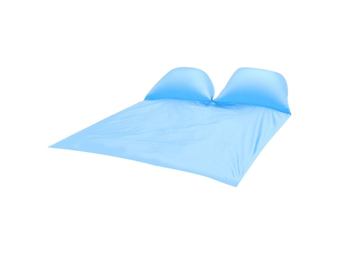 Manta De Picnic Con Almohada Inflable, Tela Oxford, 145x210cm, Azul Claro, Con Funda Y Clavos De Fijación.