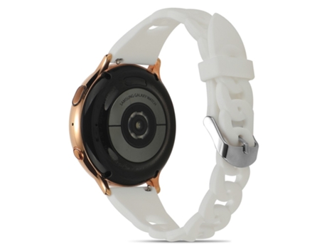 Correa de Silicona 20mm diseño circular para Garmin Venu 2 Plus/Samsung Galaxy Watch4 - blanco