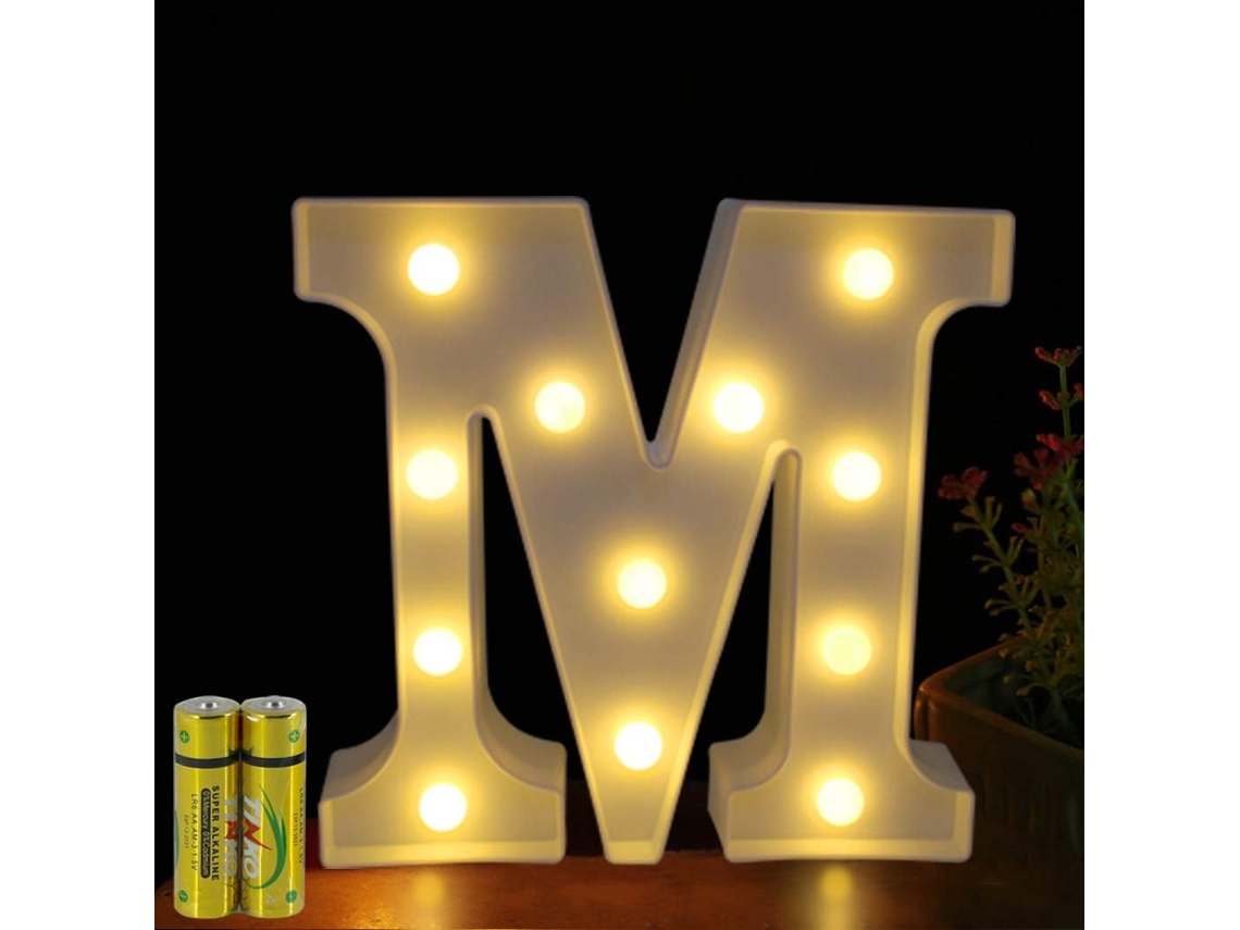 Letras Iluminadas Alfabeto LED Letra Decoración para Fiestas Bodas Recepciones Bares y Casas (M) LAOPIPFU