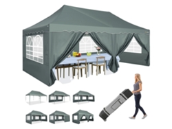 Gazebo, tela impermeable, altura mejorada, gris OEM