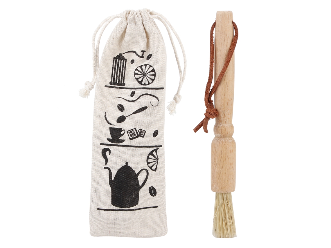 Cepillo para limpiar el polvo del molinillo de café, ideal para vajilla y utensilios de café.