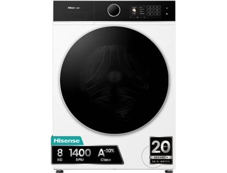 Hisense – Lavadora Hisense 8 kg/1.400 rpm, Función Vapor – WF5I8043BWF.