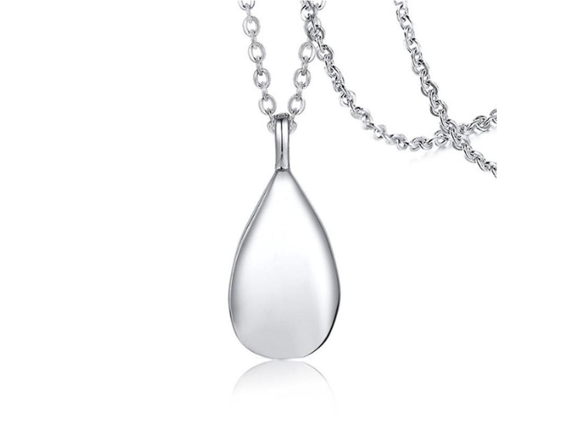 Colgante Urn Lágrima Para Cenizas Collier Memorial Cremación Joyería Acero Inoxidable Plata