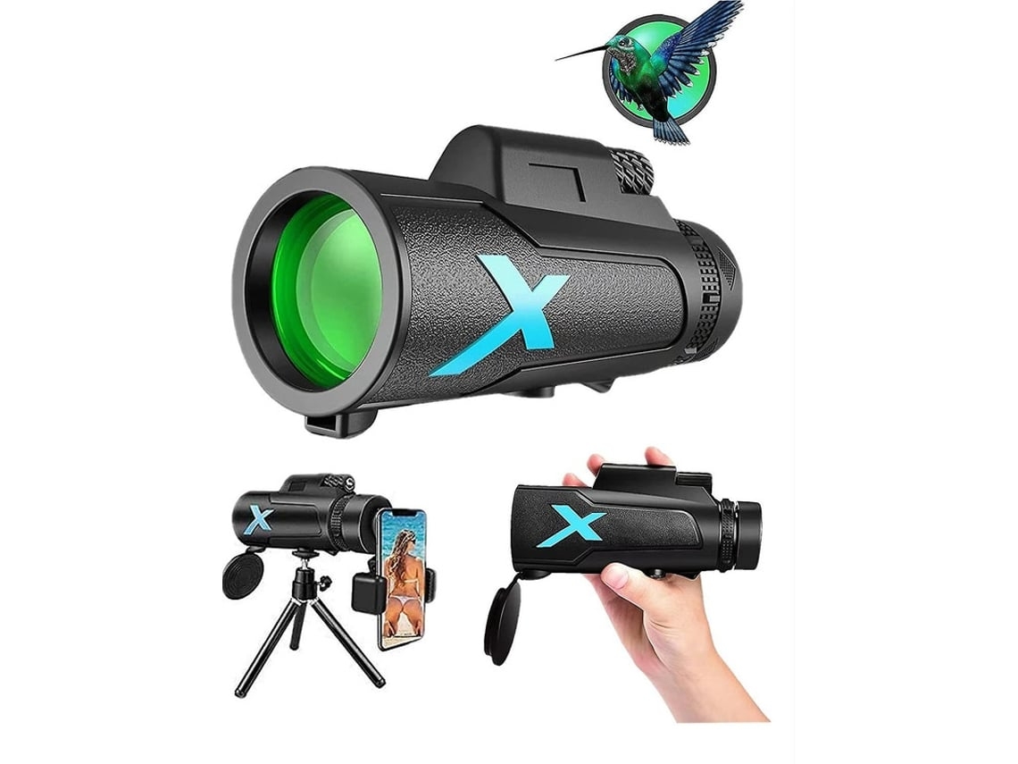 Telescópio Monocular 12x50 Hd Monóculo À Prova Dágua Com Suporte Para Smartphone E Prisma De Tripé Para Observação De Pássaros Saisiyiky