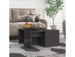 Juego de mesa de centro de 4 piezas, derivados de madera gris brillante, HARLANV1