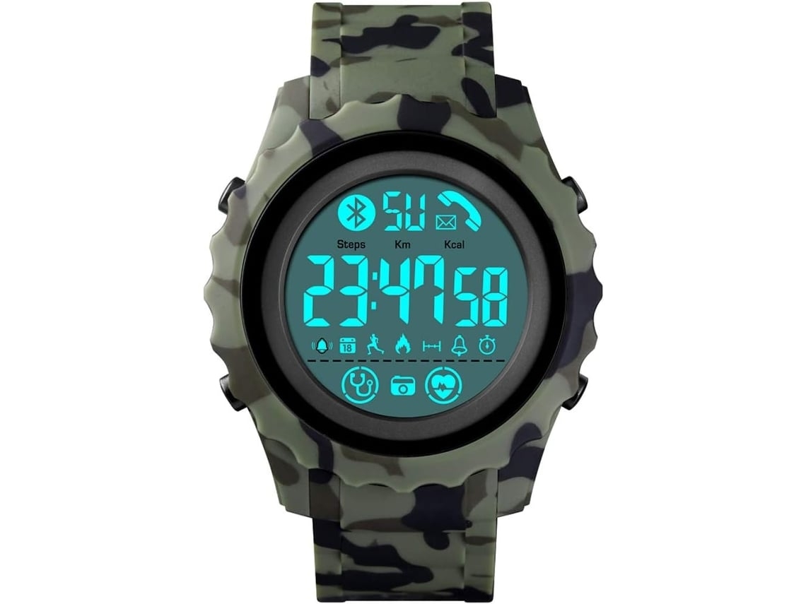 Masculino Digital Deportivo Militar Impermeable Reloj De Pulso Podómetro Cronómetro De Calorías Yuysan