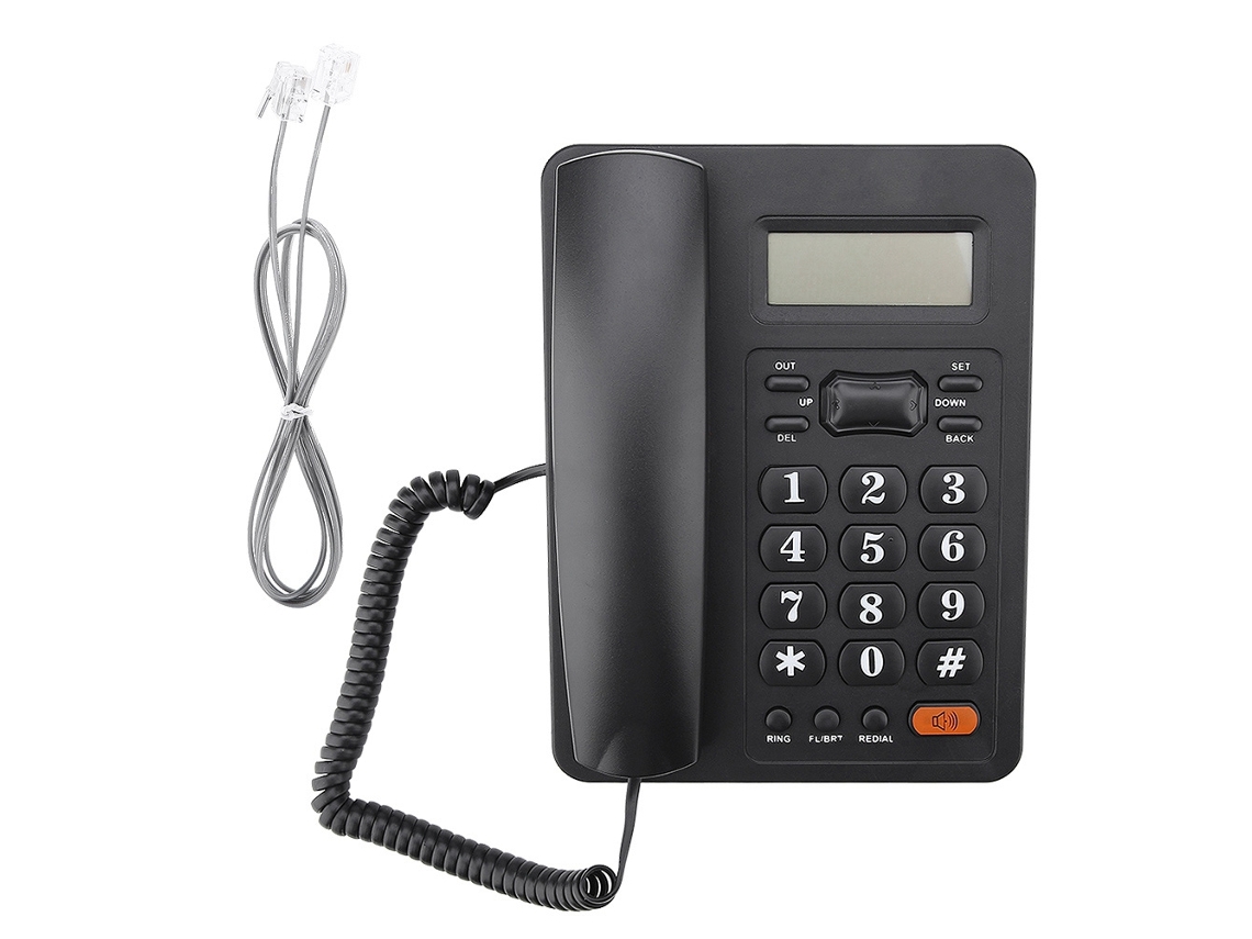 Teléfono Fijo Con Cable, Identificador De Llamadas Y Función De Rellamada Para El Hogar Y La Oficina.