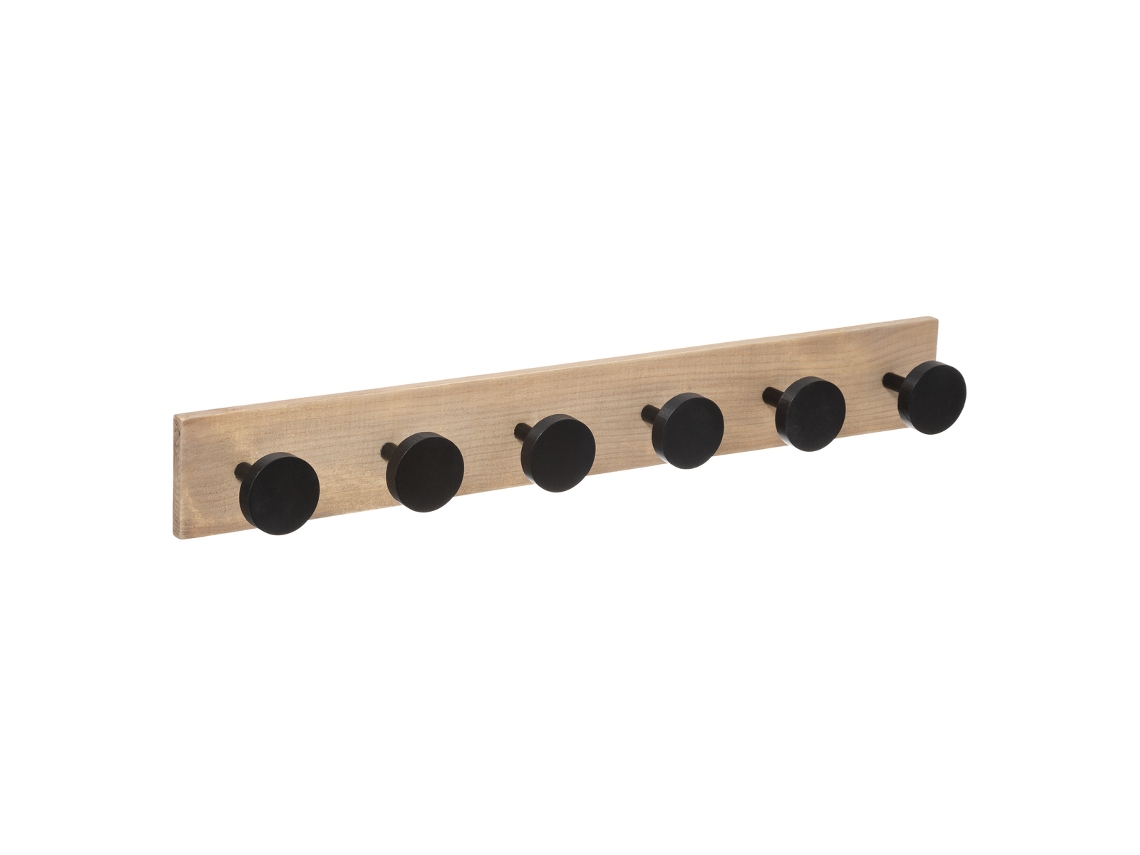 Percha 6 Cabezas Pino Negro 5 FIVE SIMPLY SMART