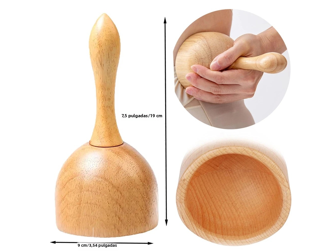 (3 Tipos) Taza De Masaje Suave De Madera De Mano