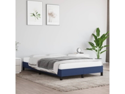 Estructura De Cama Sin Colchón Tela Azul 120x200 Cm