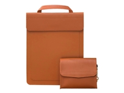 Estuche impermeable de cuero sintético para portátil de 15/16 pulgadas, estilo ejecutivo, con minibolso marrón Hengrongshen