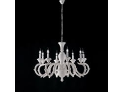 Fiorenza - Lámpara De Araña Shabby De Madera Blanca 8 Luces 125 - Ø93 - Bl172-8-bco