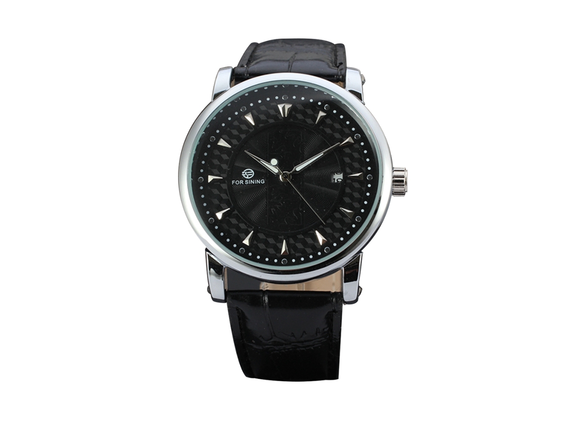 Reloj Mecánico Automático Informal Para Hombre Con Correa De Pu, Resistente Al Agua Y Forrado.