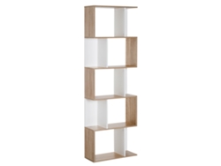 Estantería Divisoria De 5 Niveles, Librería Madera En Forma S Que, Estante Divisor Para Sala Estar, Dormitorio Y Oficina, 60x24x184,5 Cm, Blanco.