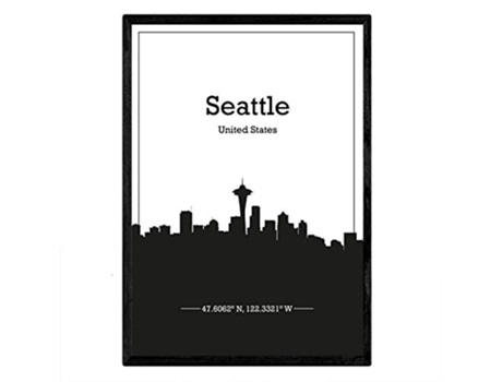 Poster NACNIC Mapa de Seattle USA (A3)