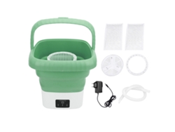 Lavadora Plegable Portátil De 9 Litros Para Ropa Interior, Calcetines, Ropa De Bebé, Viajes, Dormitorios, 100-240 V, Enchufe Europeo Verde.