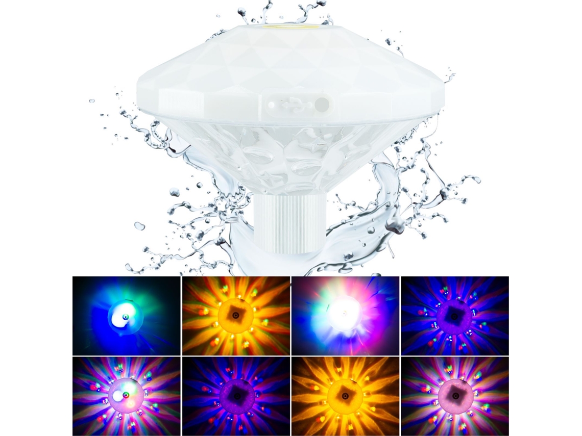 Luz LED RGB sumergible subacuática para piscina, luz colorida y brillante para discotecas.