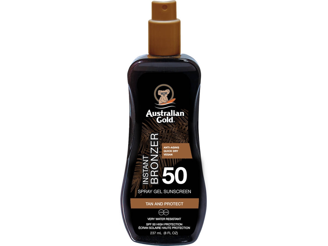 Protector Solar AUSTRALIAN GOLD Instant Bronzer Spray Gel SPF 50 (237 ml)