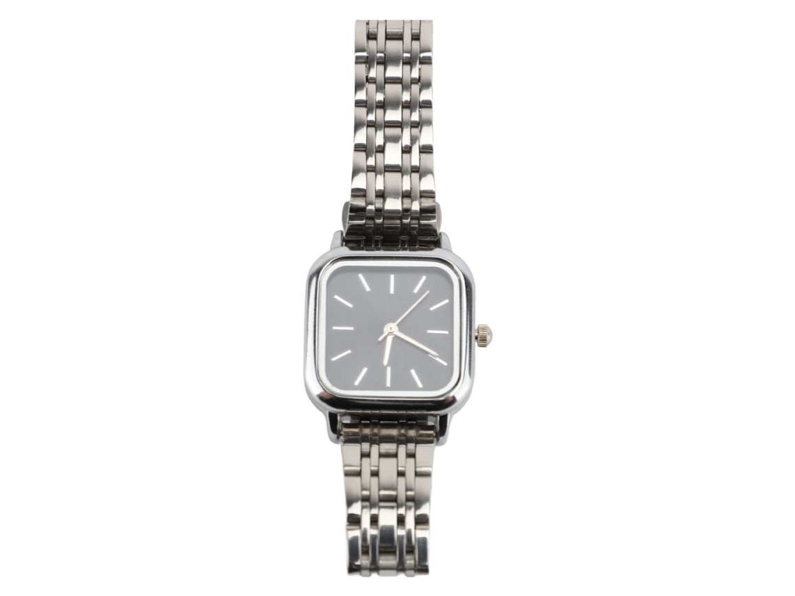 Reloj Analógico De Cuarzo Cuadrado Delgado Para Mujer, Elegante Regalo Navideño, Color Negro.