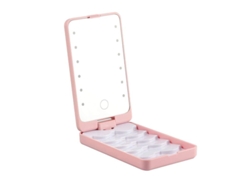 Caja Para Pestañas Postizas Con Luz Led Y Espejo Giratorio De 360°, Organizador De Pestañas Reutilizable De Plástico Abs Para Almacenamiento.