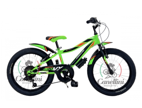 Bicicleta infantil VORTEX 20 - 6 velocidades (Verde/negro/naranja) BICICLETTE CANELLINI