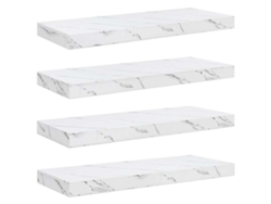Juego de 4 estantes de pared de mármol blanco MAISON EXCLUSIVE (50x23x4 cm)