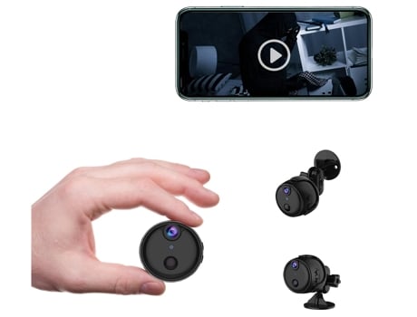 Pequeña cámara espía oculta: mini cámara inalámbrica de seguridad para el hogar con conexión WiFi 2.4G, detección de movimiento, visión nocturna, C...