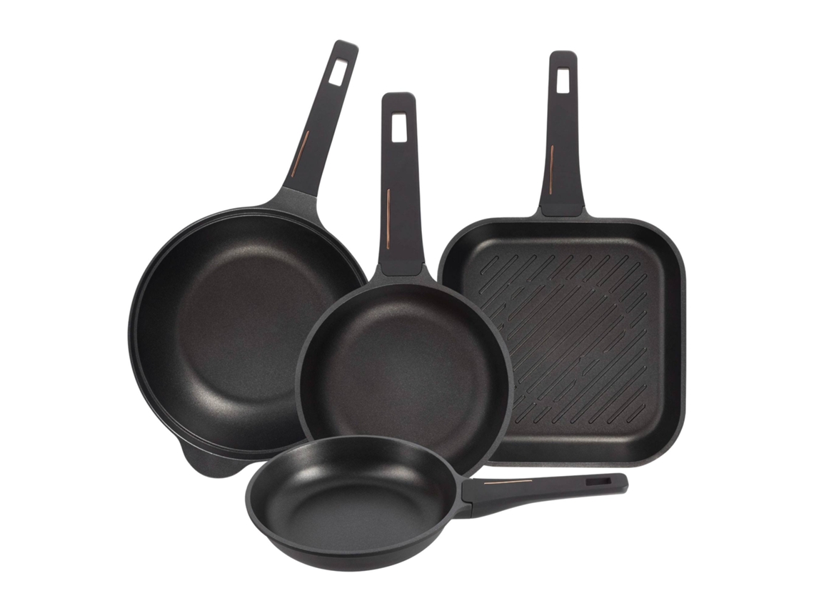 Set De Sartenes Ø20ø24ø30, 28cm En Aluminio Fundido Cooper Bergner (4 Piezas)