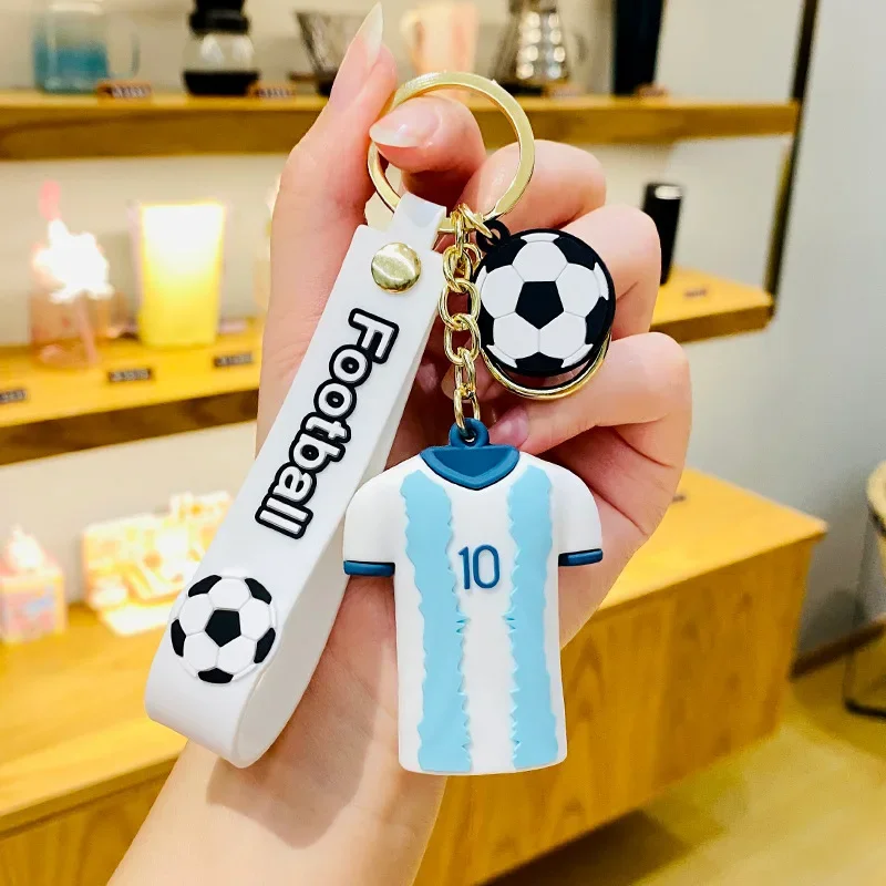 Llavero Con Diseño De Camiseta De Fútbol Estilo Caricatura, Adorno Para Mochila