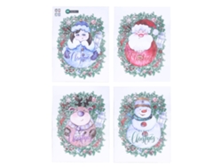Baok - 4 pegatinas navideñas con muñecos de nieve para decorar paredes, ventanas y puertas.