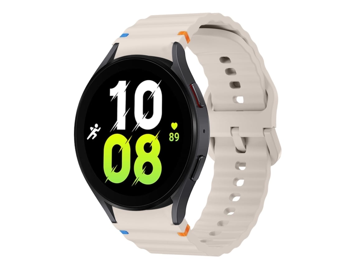 Bracelete Para Samsung Galaxy Watch 5 (40mm/44mm) - Silicone Costurado Com Padrão De Onda - Starlight