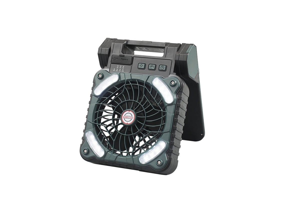 Ventilador Solar Para Camping (verde Oscuro) - Temporizador - Función Repelente De Mosquitos - Energía Solar - Carga Inversa De 5200 Mah