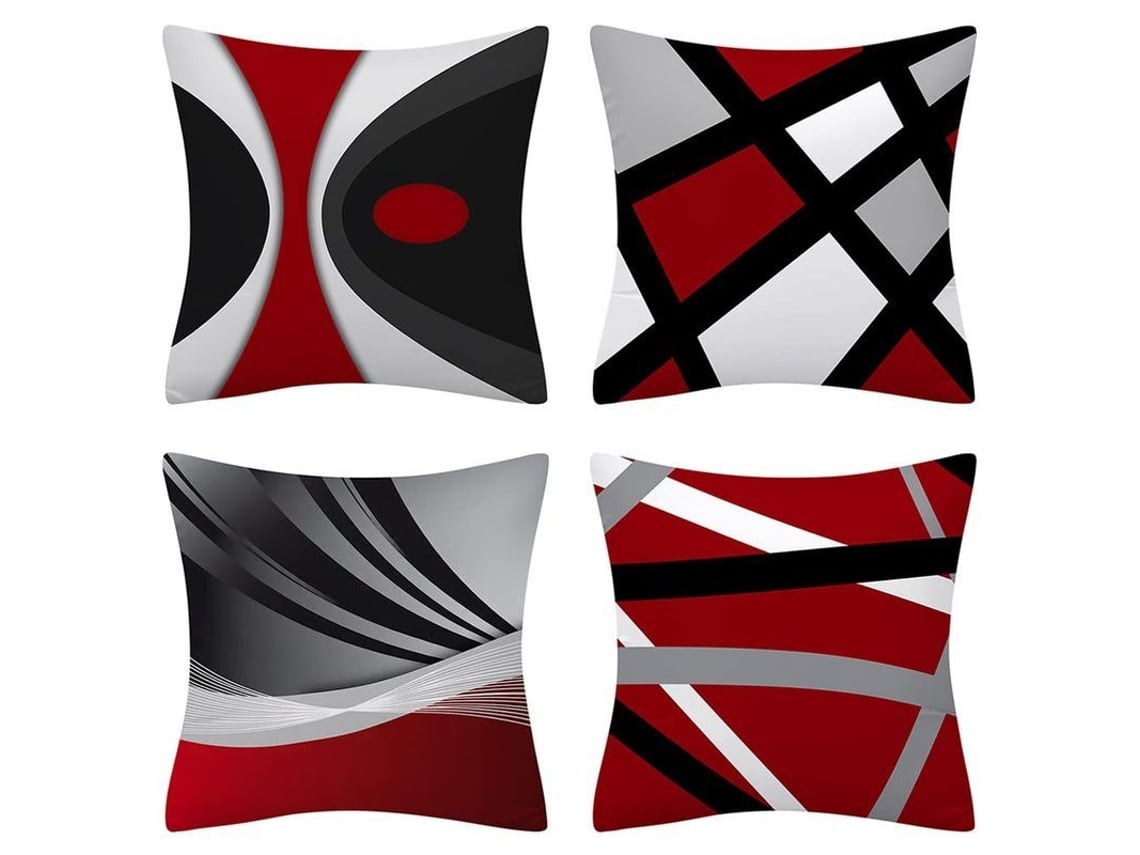 2026-33840-funda De Almohada Moderna Abstracta 45x45cm Set De 4 Alfombrilla Suave Decorativa Para Hogar
