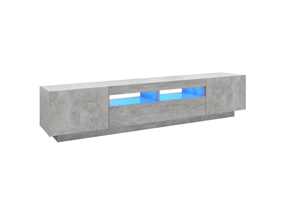 Mueble TV con luces LED 200x35x40 cm Gris Cemento MAISON EXCLUSIVE