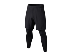 Calzoncillos Deportivos 2 En 1 Para Hombre, Pantalones Elásticos Para Correr, De Secado Rápido, Con Bolsillos, Negros, Talla Xxl.