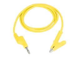 Cables De Prueba Con Pinza De Cocodrilo, Conector Banana, 4 Mm, Amarillo, Flexible, Latón, 20 A 3000 V Para Pruebas Eléctricas J.70035-1
