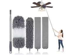Este Kit De Plumero Retráctil Es Reutilizable Y Flexible, Lo Que Lo Hace Ideal Para Limpiar Ventiladores De Techo, Muebles, Automóviles Y Más.