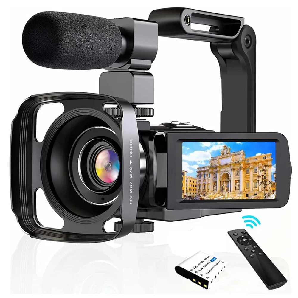 (Negro 3, solo cámara) Cámara digital HD con rotación de 270°, cámara digital 4K, 56 MP, 3 pulgadas