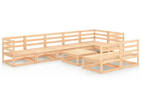 Conjunto 9 de muebles de jardín VIDAXL madera maciza de pino