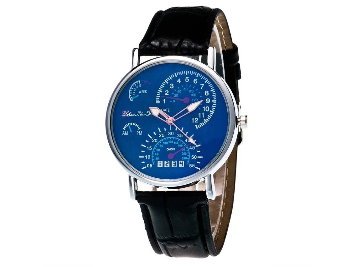 Reloj De Cuarzo Para Hombre Con Esfera Redonda Luminosa, Resistente Al Agua Y Brazalete De Acero Inoxidable (azul Oscuro).