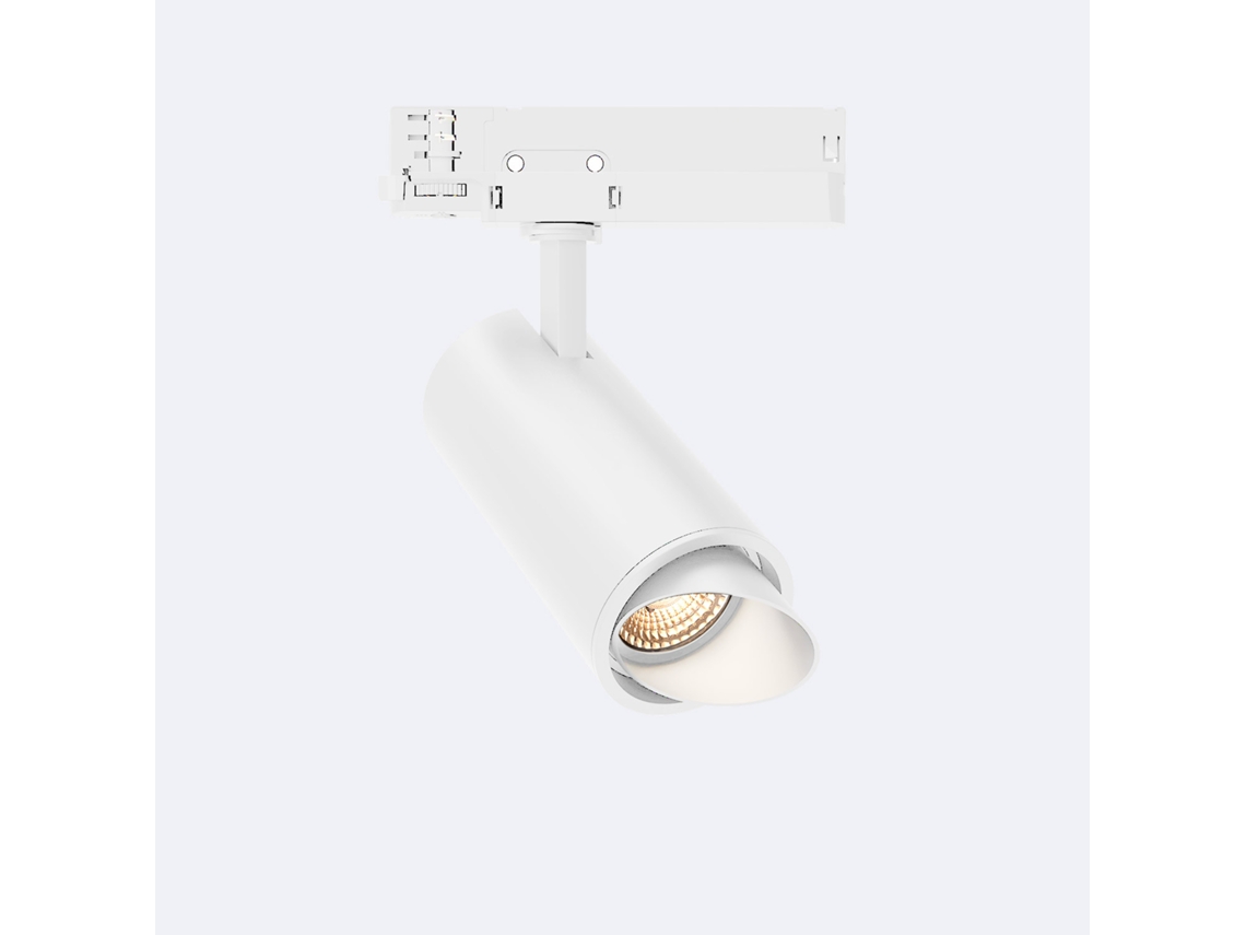 Foco Carril LED Trifásico 30W Fasano Cilindro Bisel No Flicker Regulable DALI Blanco