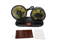 Ventilador Para Coche De 12 V Con Dos Cabezales, Rotación De 360°, Bajo Nivel De Ruido, Para Autocaravanas, Quads Y Barcos, Con Pegatina Numerada.