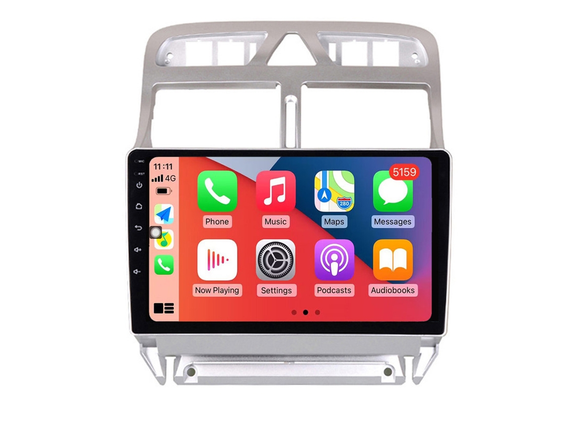 Coche Radio Android Auto Autoradio 8GB RAM 128G ROM CarPlay Navegación GPS Pantalla Táctil RoverOne para Peugeot 307 2001 - 2013 