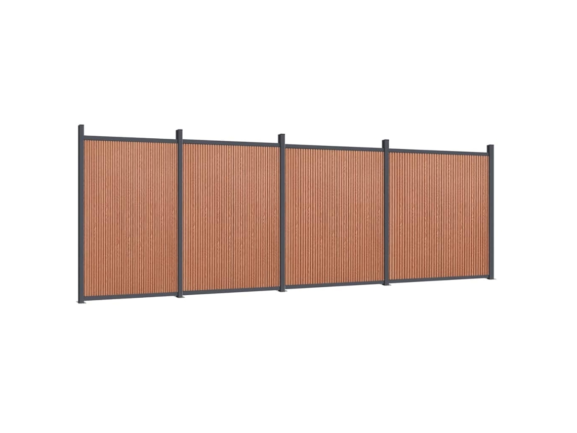 Panel de valla WPC marrón VIDAXL (699 x 186 cm)