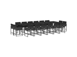 Maison Exclusive - Set De Muebles Jardín 17 Pzas Con Cojines Ratán Sintético Negro