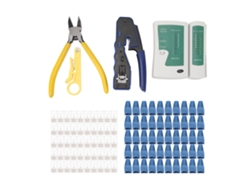 Kit De Herramientas De Crimpado Rj45 Con Comprobador De Cables, Pelacables Y 50 Conectores Pasantes.