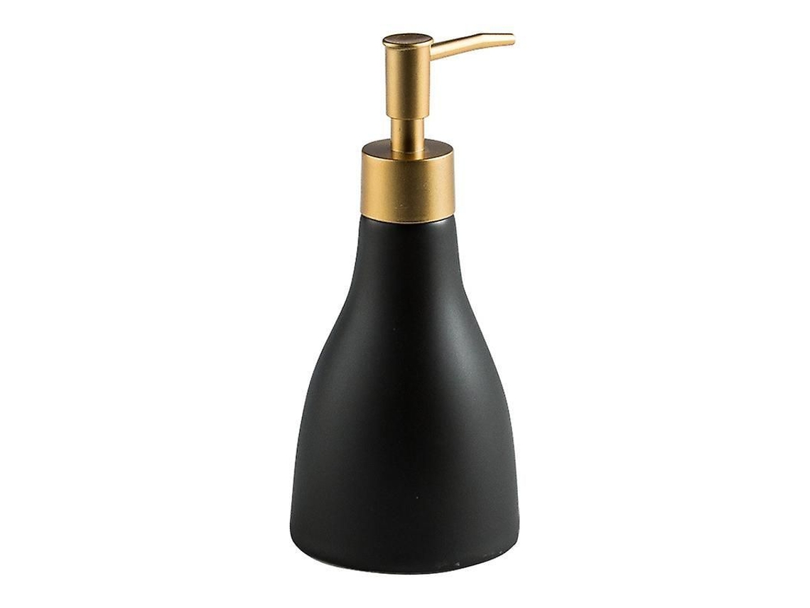 Dispensador De Jabón Cónico De Cerámica De 280 Ml, Dorado Y Negro, Para Cocina Y Baño.