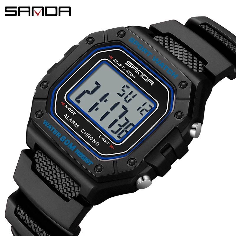 Reloj De Hombre Elegante (negro Y Azul), Estilo Militar, Resistente Al Agua, Deportivo, Con Esfera Grande.